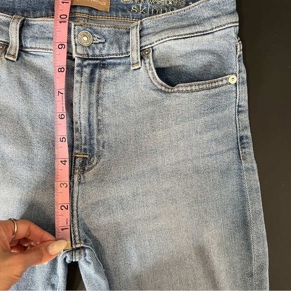 7 For All Mankind Jeans Women 28 Skinny Ankle Raw Hem High Rise Blue Soft Denim - Picture 6 of 9